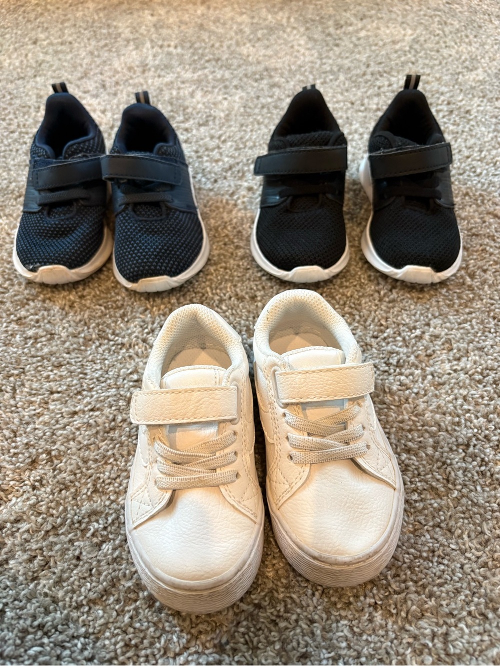 The Children's Place White and Black Kids Velcro Sneakers Set